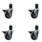 Service Caster 3.5'' Thermoplastic Rubber Swivel 1-3/4'' Expanding Stem Caster Set with Brake, 4PK SCC-EX20S3514-TPRB-PLB-134-4 - alternate 1